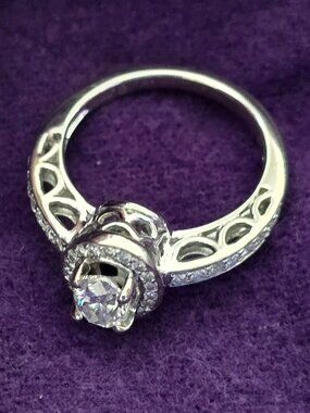 NEW! Frederick Goldman 14k White Gold Oval Diamond Halo Ring 0.60ct (G / SI1)